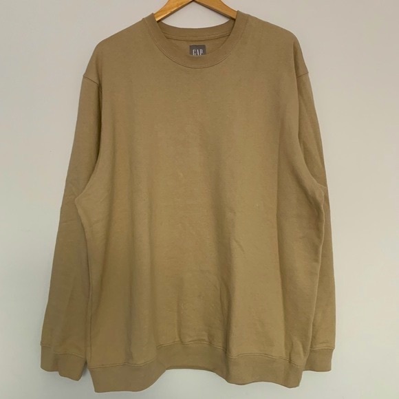 GAP Fall Winter Casual Basics Crew Neck Long Sleeve Pullover Sweater in Tan (XL) - Picture 3 of 3